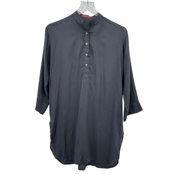 Khaadi Pret Pakistan kurta women's size 8 tunic top long sleeve gray - Picture 1 of 9